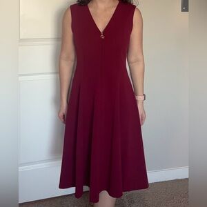 Calvin Klein Burgundy Fit N Flare Size 6
